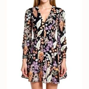 Dress The Population. New! Autumn Floral Appliqué Dress.